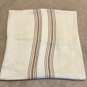 NWOT POTTERY BARN PILLOW COVER grain sack striped ivory 20x20